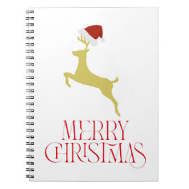 Trendy red Christmas print  Notitieboek