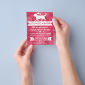 Trendy Red Dog Grooming Flyer - (Hand)