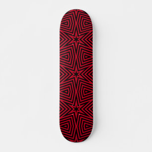 Trendy Red en Black Star Pattern Skateboard