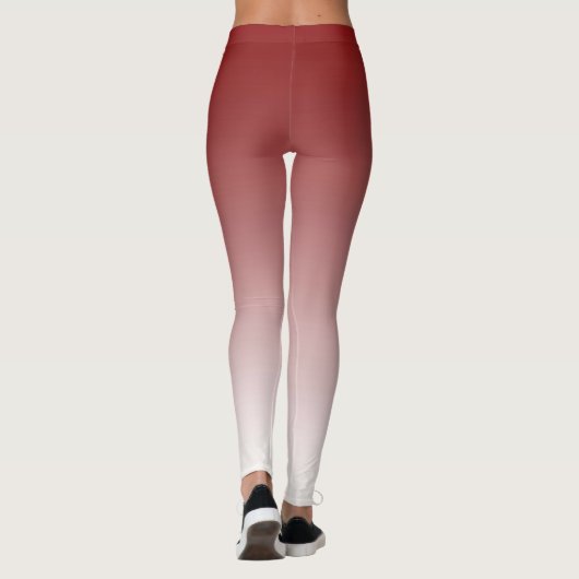Trendy Red en White Ombre Leggings (Achterkant)
