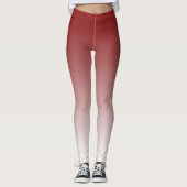 Trendy Red en White Ombre Leggings (Voorkant)