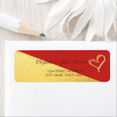 Trendy Red Gold Glitter Heart Address Label (Insitu)