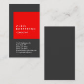 Trendy Red Gray Stripe Consultant Visitekaartje (Voorkant / Achterkant)