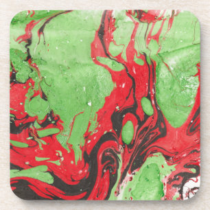 Trendy Red Green Abstracte moderne Sjabloon Bier Onderzetter