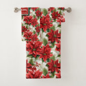 Trendy Red Green Towels Elegant Holiday Decor Bad Handdoek (Insitu)