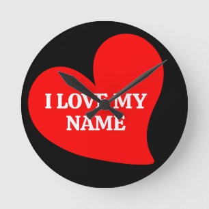 TRENDY RED HEART I HOU VAN MIJN ROMANTISCHE VALENT RONDE KLOK