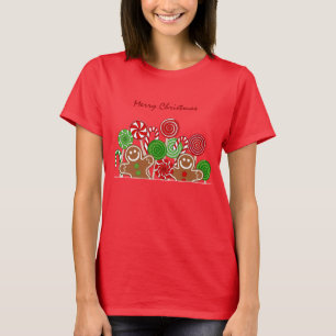 Trendy red Kerstgingerbreads T-shirt