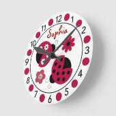 Trendy Red Ladybug - Aangepaste ursery Wall klok (Hoek)