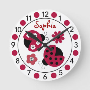 Trendy Red Ladybug - Aangepaste ursery Wall klok