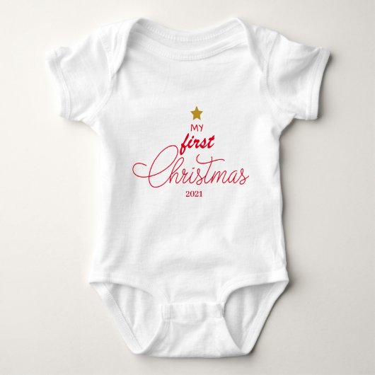 Trendy Red Mijn eerste kerstscript Newborn Baby  Romper (Voorkant)