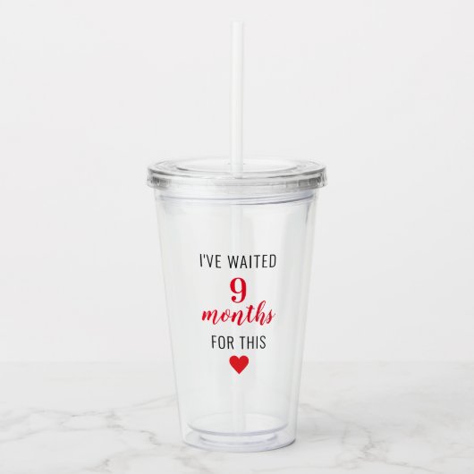Trendy Red Post Zwangerschap Funny Quote Acryl Drinkbeker (Voorkant)
