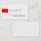Trendy Red White Minimalist Script Visitekaartje (Voorkant / Achterkant)