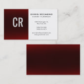 Trendy Red White Monogram Visitekaartje (Voorkant / Achterkant)