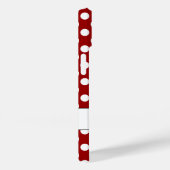 Trendy Red White polka dots Monogram Case-Mate iPhone Case (Achterkant / Rechts)