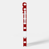Trendy Red White polka dots Monogram Case-Mate iPhone Case (Achterkant / Links)