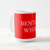 Trendy Red White, stijlvol, eenvoudig Jouw naam Koffiemok (Voorkant links)