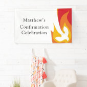 Trendy Red Yellow Fire and Dove Bevestiging Spandoek (Insitu)
