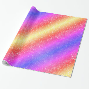 Trendy Regenboog Glitter Cadeaupapier
