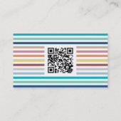 Trendy regenboog horizontale strepen met QR-code Visitekaartje (Achterkant)
