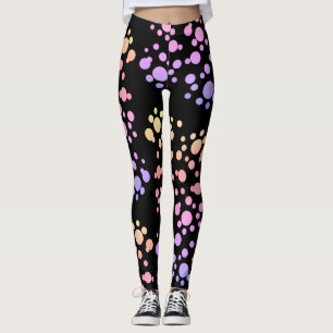 Trendy regenboog Stippen op zwart - Leggings