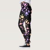 Trendy regenboog Stippen op zwart - Leggings (Links)