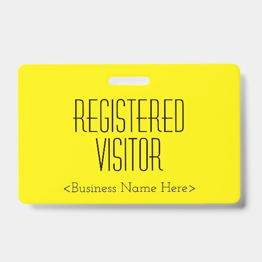 Trendy "REGISTERED VISITOR"-badge Badge (Front)