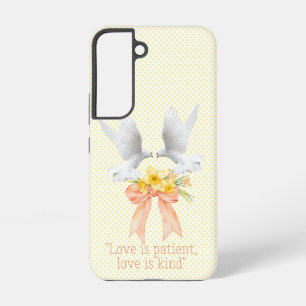 Trendy Religieuze Perzik Bloemenslinger Stippen Wi Samsung Galaxy Hoesje