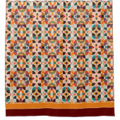 Trendy Retro Abstract Squares Collectie Douchegordijn (Voorkant)