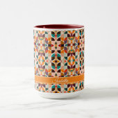 Trendy Retro Abstract Squares Collectie Mok (Midden)