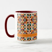 Trendy Retro Abstract Squares Collectie Mok (Links)