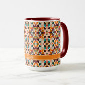 Trendy Retro Abstract Squares Collectie Mok (Voorkant rechts)