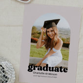 Trendy Retro Afstuderen Aankondiging in Blush