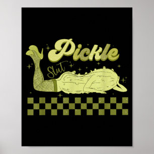 Trendy retro augurk grappig eten kleding ingeblikt poster
