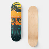 Trendy Retro Bitcoin Eyes Bearded Man Skateboard (Voorkant)