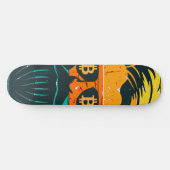 Trendy Retro Bitcoin Eyes Bearded Man Skateboard (Horizontaal)