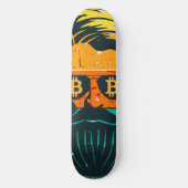 Trendy Retro Bitcoin Eyes Bearded Man Skateboard (Voorkant)