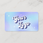 Trendy Retro Blue Hair Spa Lash Beauty Salon Logo Afsprakenkaartje (Voorkant)