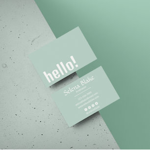 Trendy Retro Boho – Modern groen en wit Visitekaartje