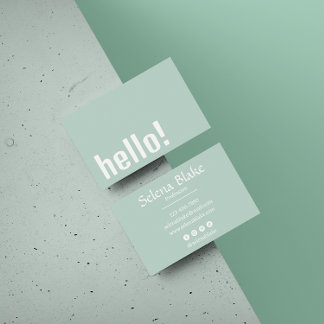 Trendy Retro Boho – Modern groen en wit Visitekaartje