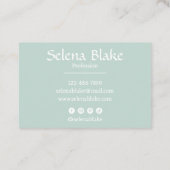 Trendy Retro Boho – Modern groen en wit Visitekaartje (Achterkant)