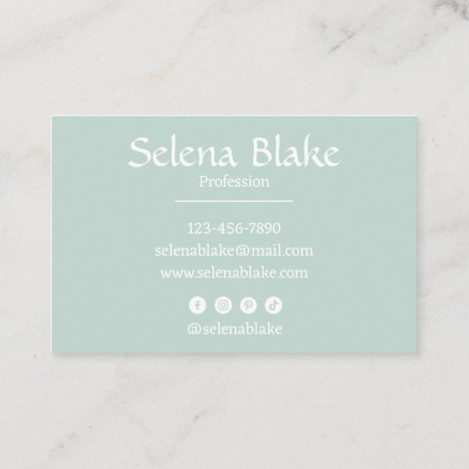 Trendy Retro Boho – Modern groen en wit Visitekaartje (Achterkant)