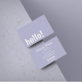 Trendy Retro Boho – Modern paarse en wit Visitekaartje