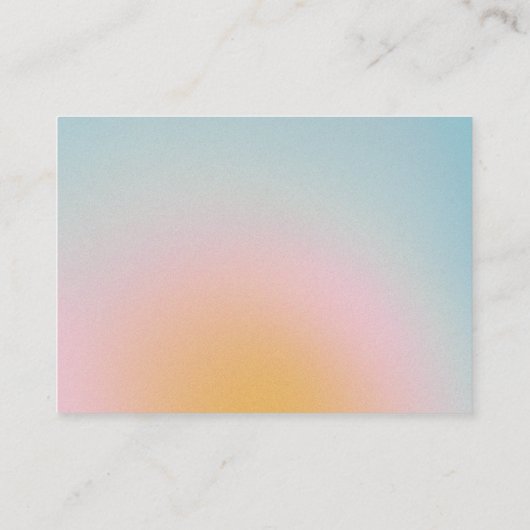 Trendy Retro Celestial Blue Gradient RSVP Informatiekaartje (Achterkant)