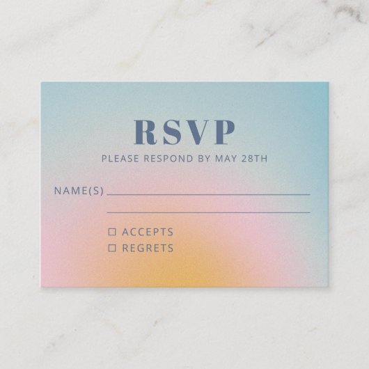 Trendy Retro Celestial Blue Gradient RSVP Informatiekaartje (Voorkant)