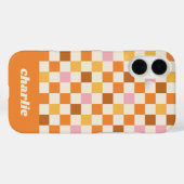 Trendy Retro Checkerboard Monogram Case-Mate iPhone Case (Achterkant (horizontaal))