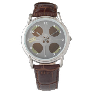 TRENDY RETRO FILM REEL MET WITTE NUMMERS HORLOGE