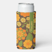 Trendy Retro Floral Pattern met name block (Seltzer Voorkant)