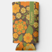Trendy Retro Floral Pattern met name block (Voorkant)
