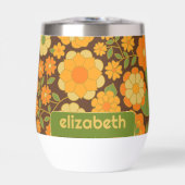 Trendy Retro Floral Pattern met name block (Voorkant)