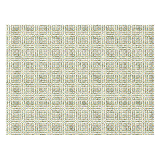 Trendy Retro Gold Blauwgroen Dot Pattern Tafelkleed (Voorkant (Horizontaal))